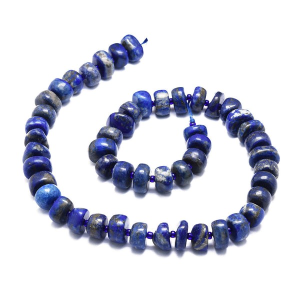 Lapis Lazuli Edelsteinperlen Nuggets 11~13x10~11x4,5~7,5mm 1 Strang 39cm 49 Stück