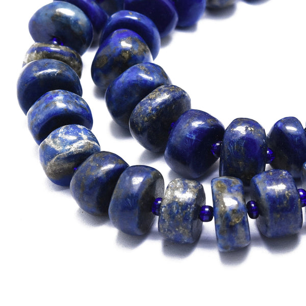 Lapis Lazuli Edelsteinperlen Nuggets 11~13x10~11x4,5~7,5mm 1 Strang 39cm 49 Stück