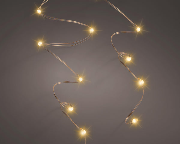 Lichterkette LED Micro Wire Lights 20 LED´s 0,95m batteriebetrieben warm weiß
