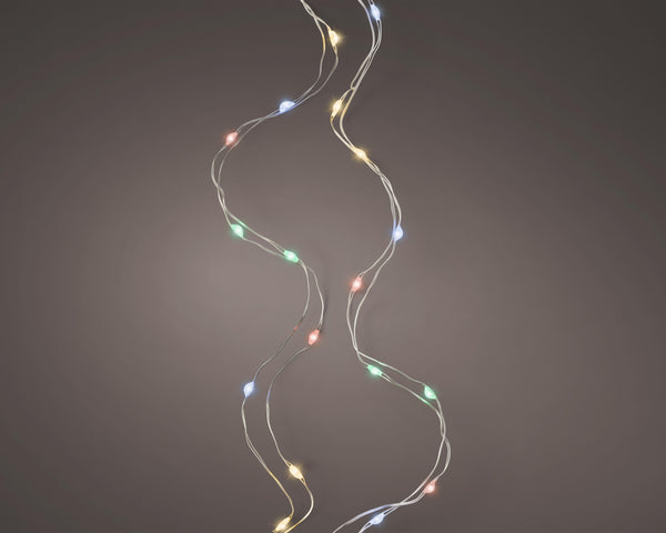 Lichterkette LED Micro Wire Lights 100 LED´s 4,95m batteriebetrieben mehrfarbig