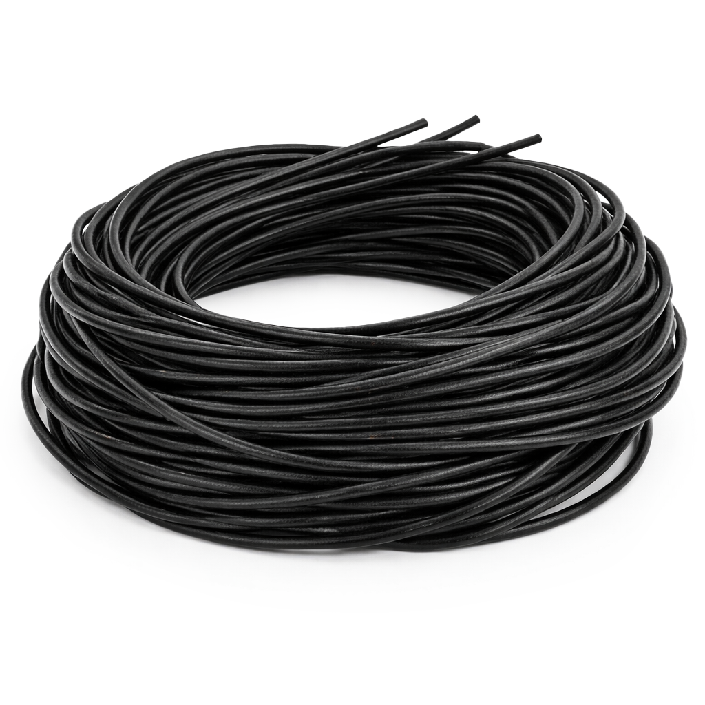 Lederriemen schwarz 2mm 4,5m