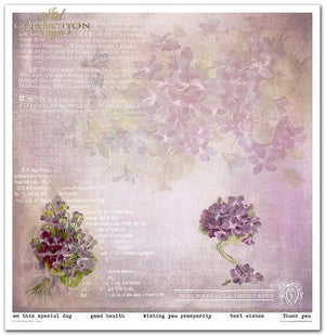 Scrapbooking-Papier-Set Blumenpfosten Violett 10 Bögen 31x32cm 200g/m²