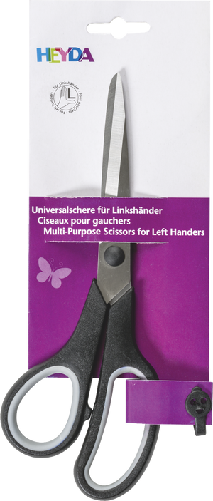 Universalschere Soft-Touch Linkshänder 21 cm schwarz/grau