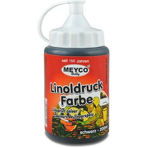 Linoldruckfarbe schwarz auf Wasserbasis 200ml