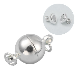 Magnetverschluss rund mit Ösen und Biegeringen nickelfrei 14x8mm Lochgröße 2mm 1 Stück