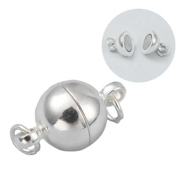Magnetverschluss rund mit Ösen und Biegeringen nickelfrei 14x8mm Lochgröße 2mm 1 Stück