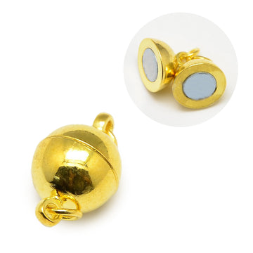 Magnetverschluss rund mit Ösen und Biegeringen nickelfrei 14x8mm Lochgröße 2mm 1 Stück