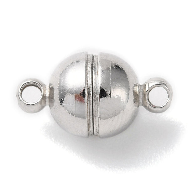Magnetverschluss Metall rund 8x14mm 3 Stück