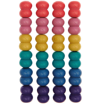 Makramee Holzperlen 24 Stück Regenbogenfarben 17x22mm