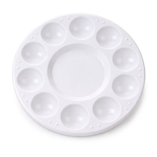 Kunststoff-Mischpalette rund & flach weiß Ø 17cm