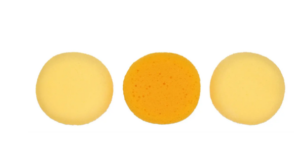 Malschwamm gelb 8cm 3er Set, fein-mittel-grob