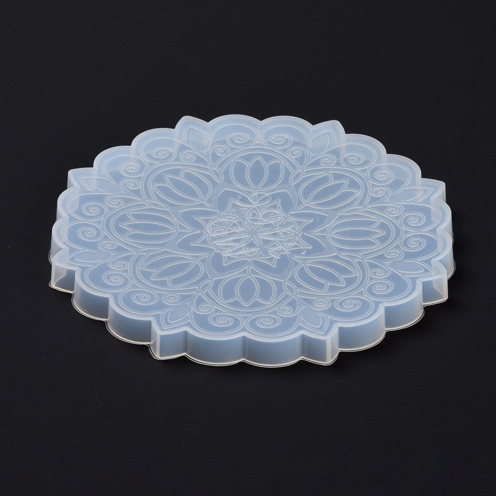 Silikongießform Mandala Untersetzer 127x9mm