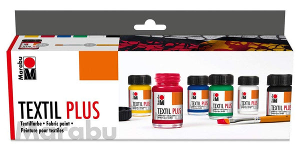 Marabu Textilfarben Textil Plus Starter-Set 6 x 15 ml