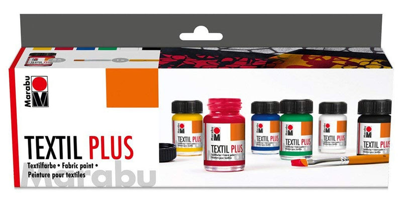 Marabu Textilfarben Textil Plus Starter-Set 6 x 15 ml