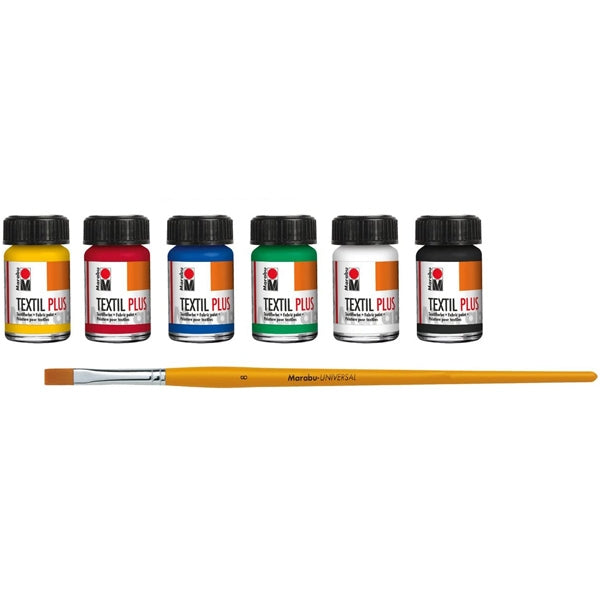 Marabu Textilfarben Textil Plus Starter-Set 6 x 15 ml