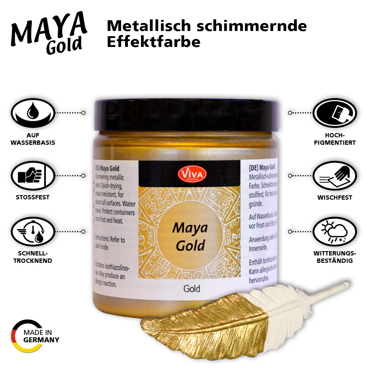 Maya Gold  Metallicfarbe 45ml