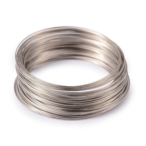 Memory Wire Schmuckdraht Endlosarmband 0,5mm Ø 65mm platinfarben 100 Windungen aus Edelstahl