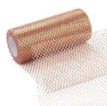 Mesh, Gitterband, Netzband, Kupfer - Gold 15 cm 9m