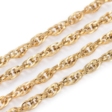 Edelstahl Seilkette 304 gelötet goldfarben 3mm 1m