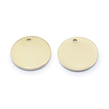 Edelstahl Plättchen Anhänger nickelfrei flach rund 16x1mm Loch: 1,5 mm 1 Stück