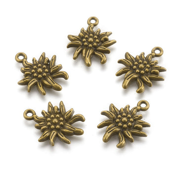 Metallanhänger Edelweiß – Antik-Bronze nickelfrei 21x16mm 1 Stück