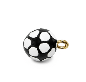 Metallanhänger Fußball schwarz weiß 15x10mm 1 Stück