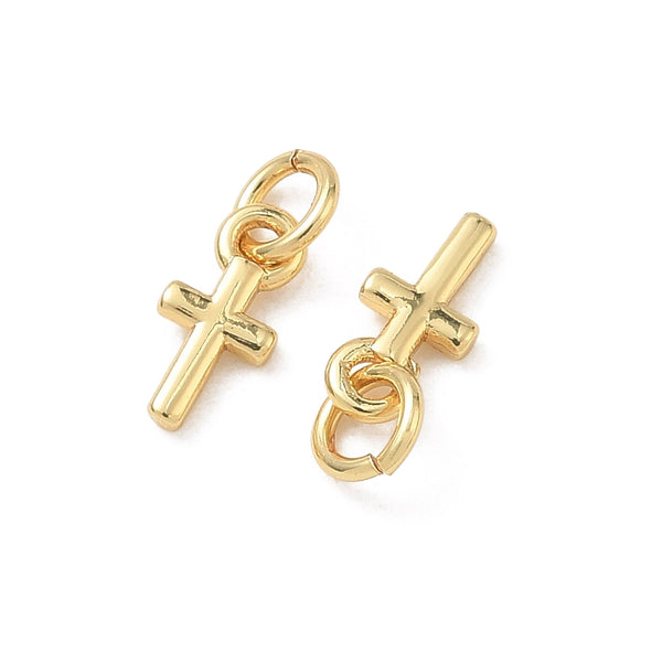 Emaille Kreuz-Anhänger Charm 8x4mm 1 Stück