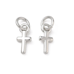Emaille Kreuz-Anhänger Charm 8x4mm 1 Stück