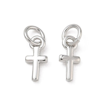 Emaille Kreuz-Anhänger Charm 8x4mm 1 Stück