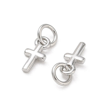 Emaille Kreuz-Anhänger Charm 8x4mm 1 Stück