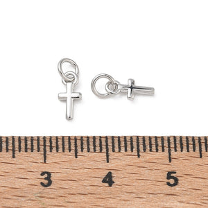 Emaille Kreuz-Anhänger Charm 8x4mm 1 Stück