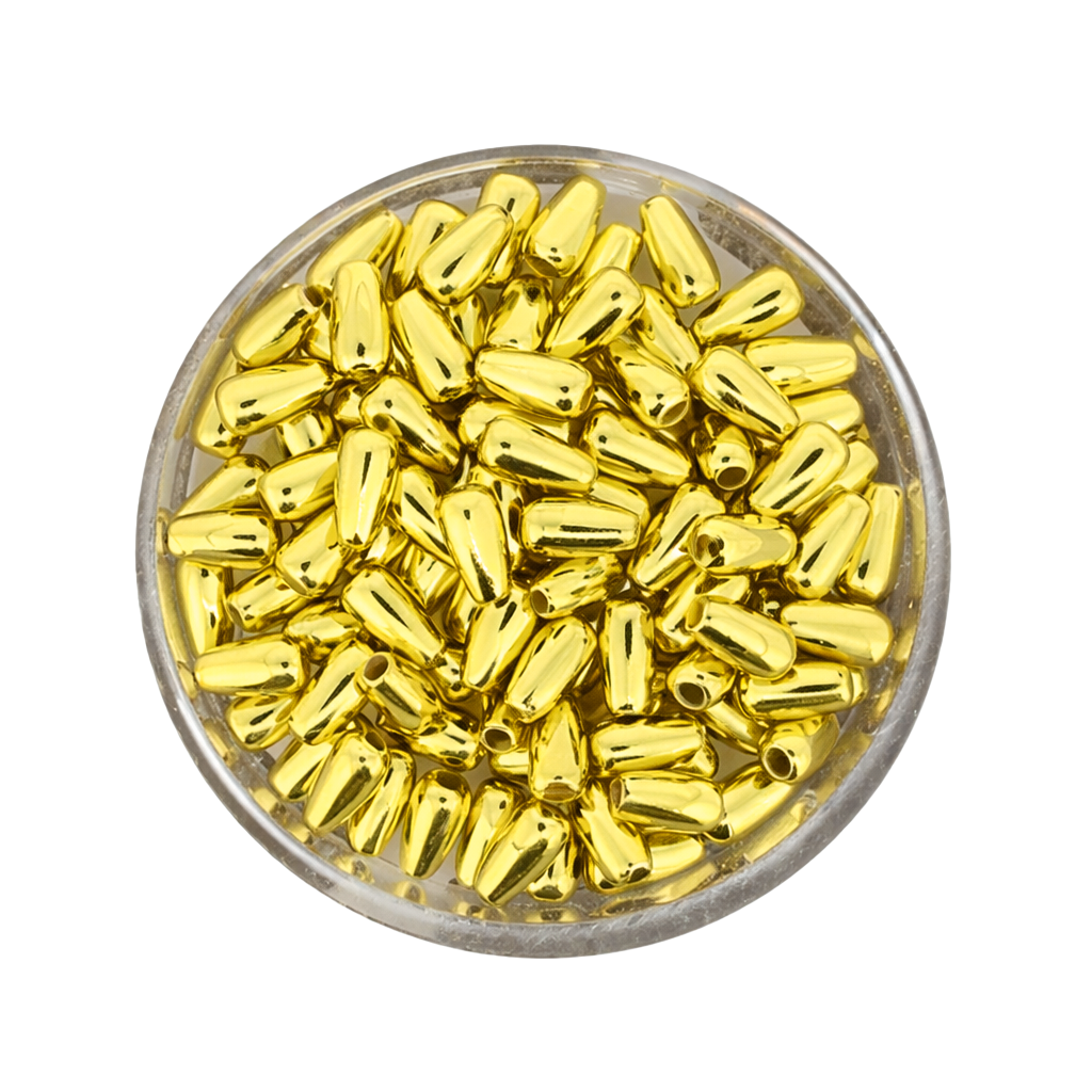 Wachsperle Tropfen 6x3mm metallic, 35 Stück/ Dose, Metallic-Tropfen, Plastikperlen