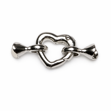 Metallverschluss Herz Schmuck zum Annähen silber 14mm 1 Stk