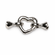 Metallverschluss Herz Schmuck zum Annähen silber 14mm 1 Stk