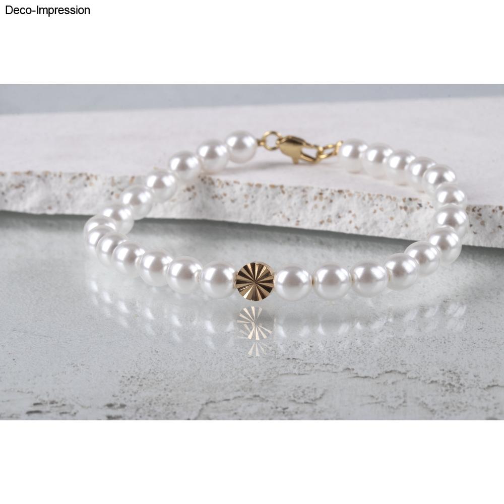 Metall Perlen rund geschliffen 6mm SB-Btl. 6 Stück