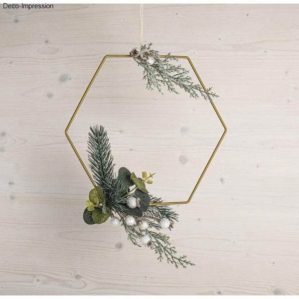 Metallringe Hexagon Set sortiert gold je 1x20cm,1x 25cm, 1x30cm
