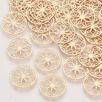 Blume des Lebens Connector Anhänger goldfarben 13mm 1 Stück