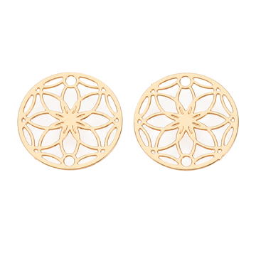 Blume des Lebens Connector Anhänger goldfarben 13mm 1 Stück