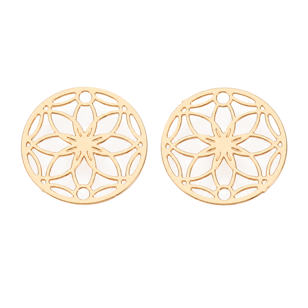 Blume des Lebens Connector Anhänger goldfarben 13mm 1 Stück