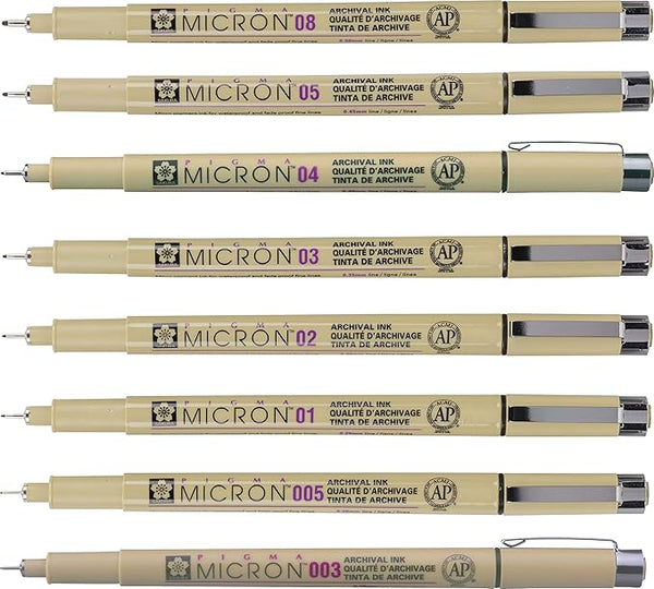 Sakura Mikron Tuschestifte verschiedene Stärken 1 Stück