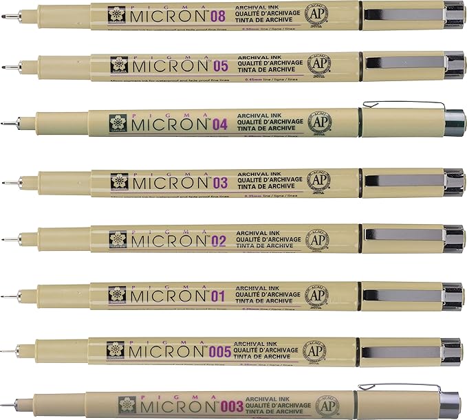 Sakura Mikron Tuschestifte verschiedene Stärken 1 Stück