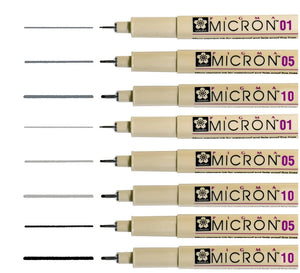 Sakura Mikron Tuschestifte verschiedene Stärken 1 Stück