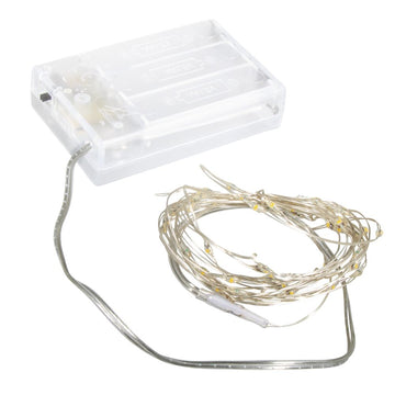 Mini LED-Lichterkette mit Draht/timer, 40 Lichter, 2,35m, Batterie