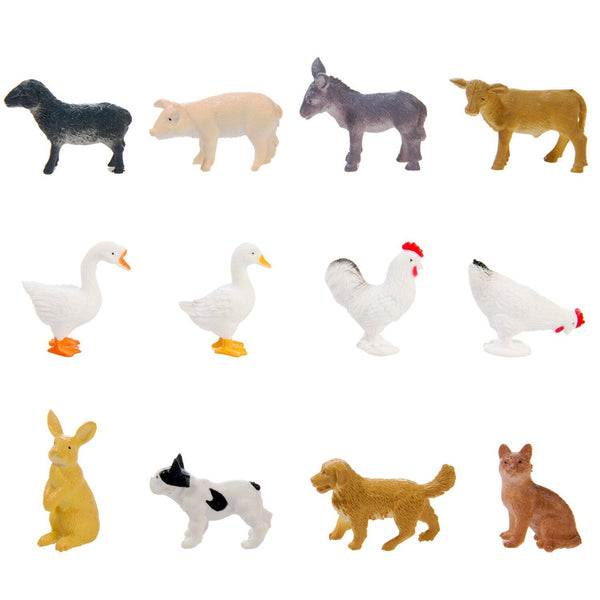 Miniatur Bauernhof Tiere 12 Stück / Packung