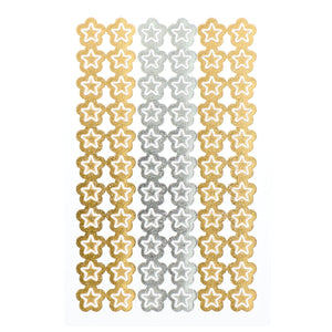Mini Foliensticker Sterne Gold Silber 3 Bögen