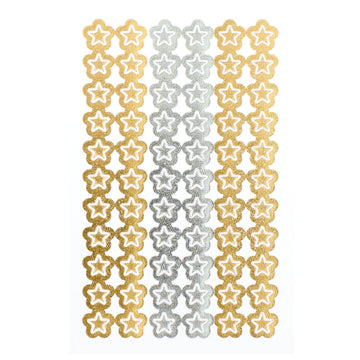 Mini Foliensticker Sterne Gold Silber 3 Bögen