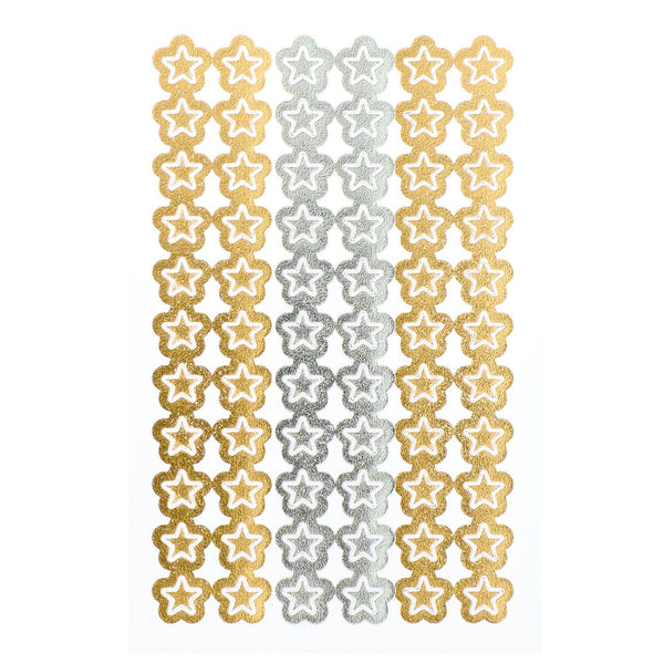 Mini Foliensticker Sterne Gold Silber 3 Bögen