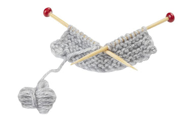 Miniatur Strickzeug grau 5,5x2,5x1cm 1 Stück