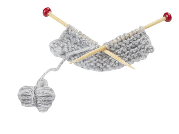 Miniatur Strickzeug grau 5,5x2,5x1cm 1 Stück