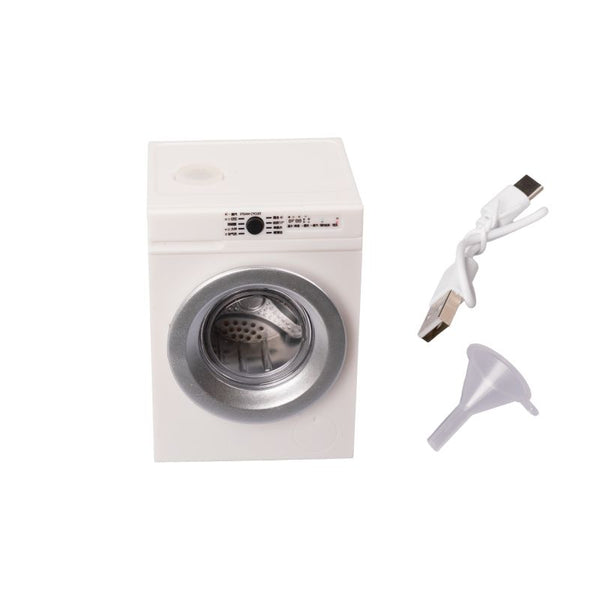 Miniatur Waschmaschine inkl. Batterie + USB-Ladekabel weiß 5,1x4,6x7cm 1 Stück